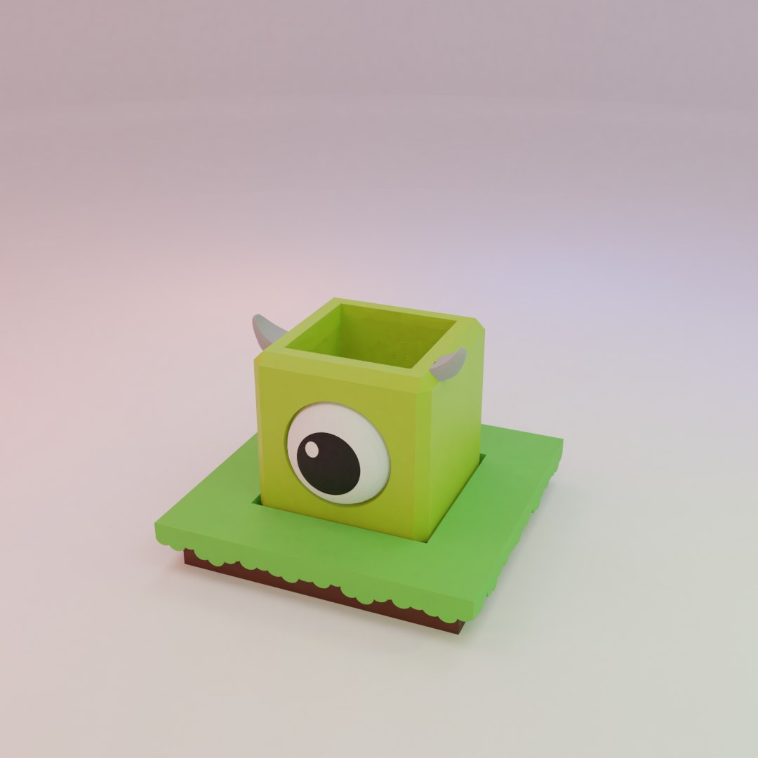 Tsum Tsum Planter Box (Mike Wazowski Monster Inc digital 3D model preview