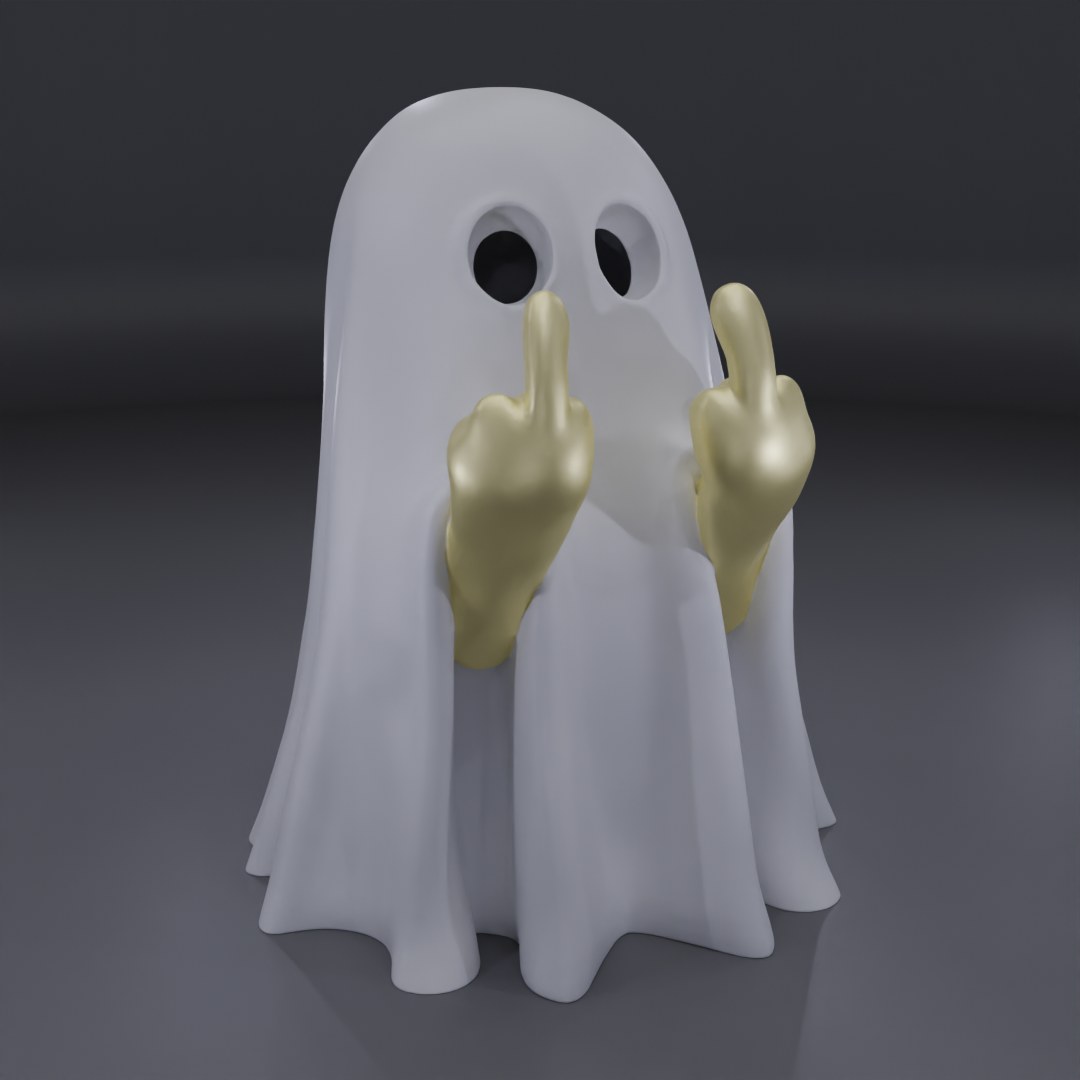 Halloween Ghost Middle Gold Finger