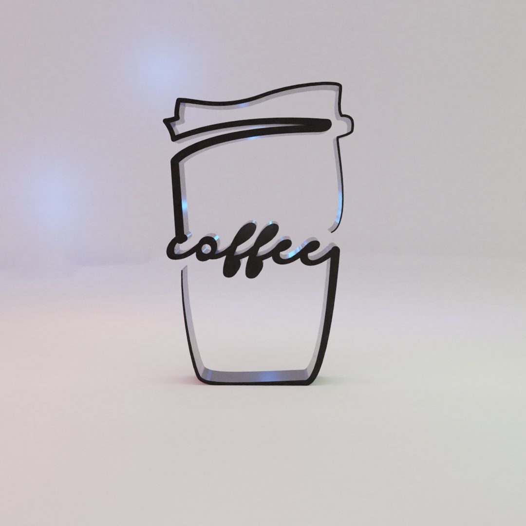 Signature Coffee Decoration digital 3D model preview