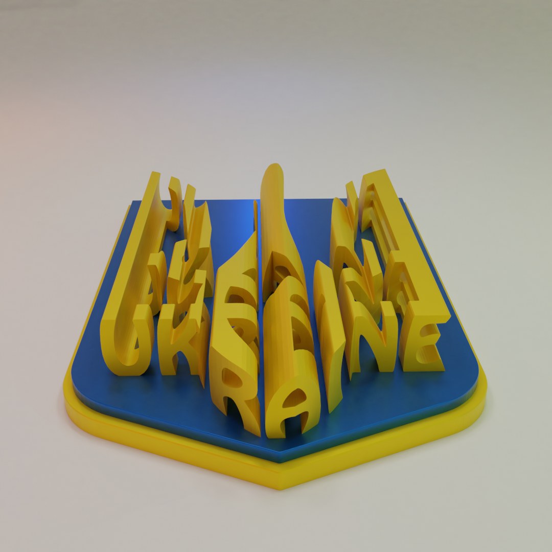 Ukraine 3D Flag digital 3D model preview