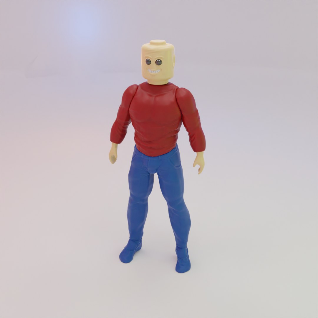 Creepy Real L.e.g.o Man digital 3D model preview