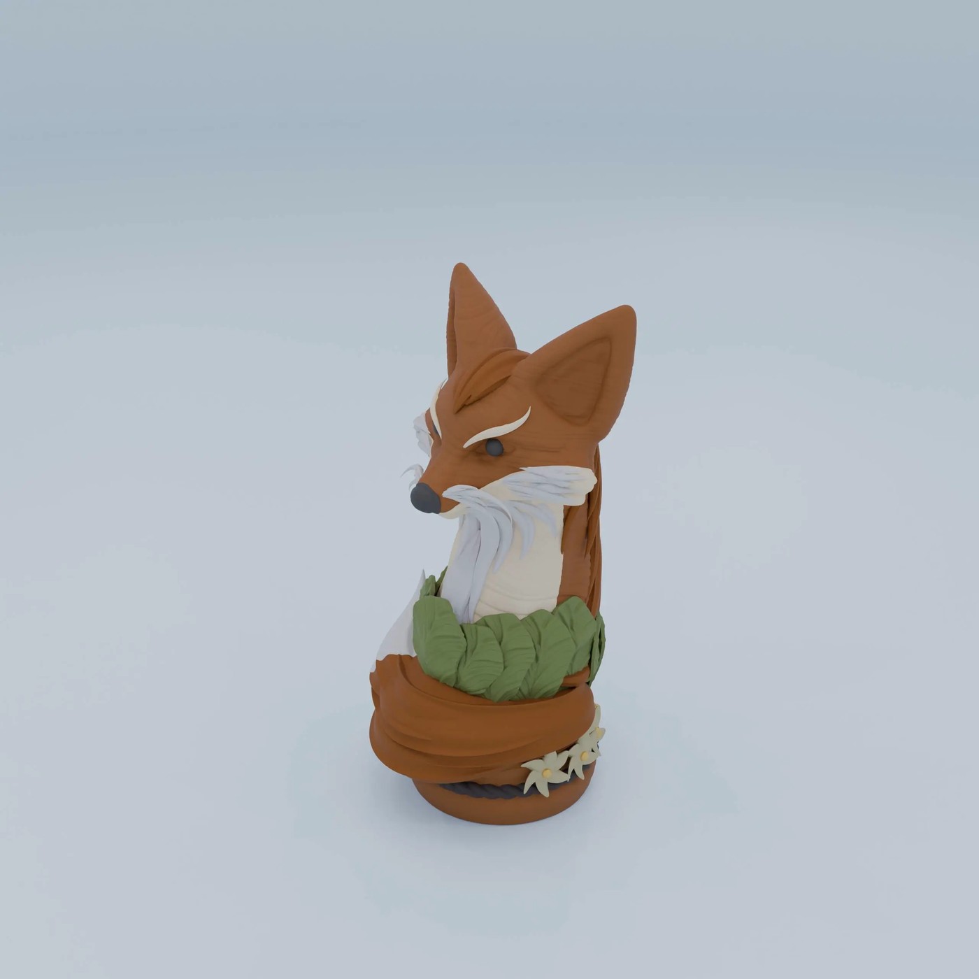 Forest Chess (Bishop - Fox digital 3D model preview