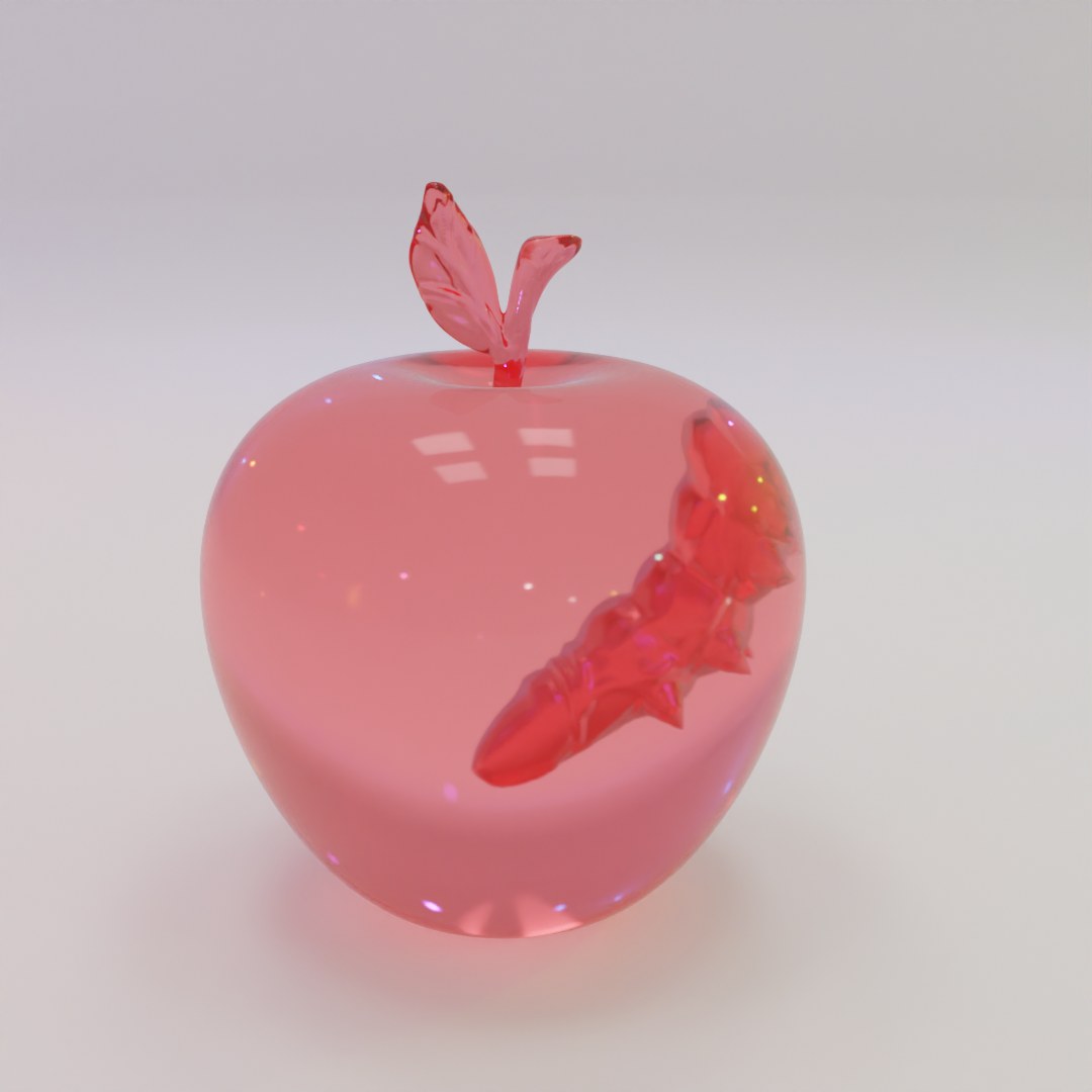 Worm In An Apple (Clear Resin Print Only