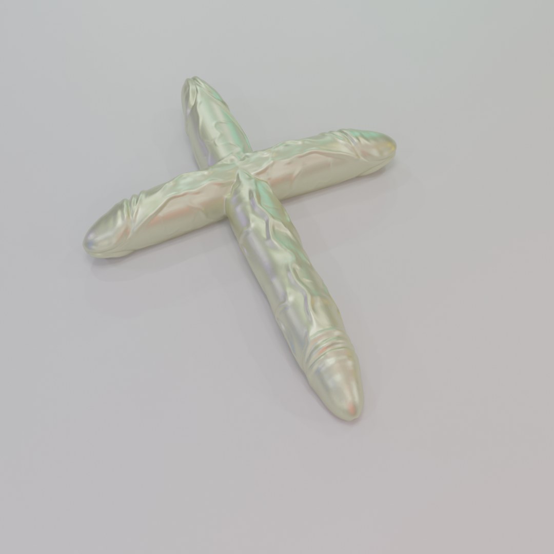 Cockcifix Cross digital 3D model preview
