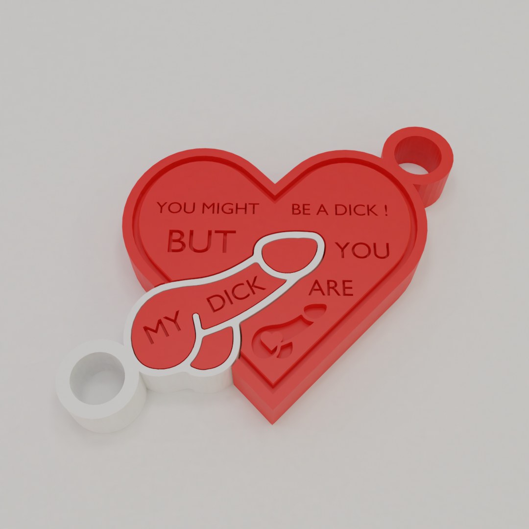 Valentine's Day | You Are My Dick | Heart | Key | Match digital 3D model preview