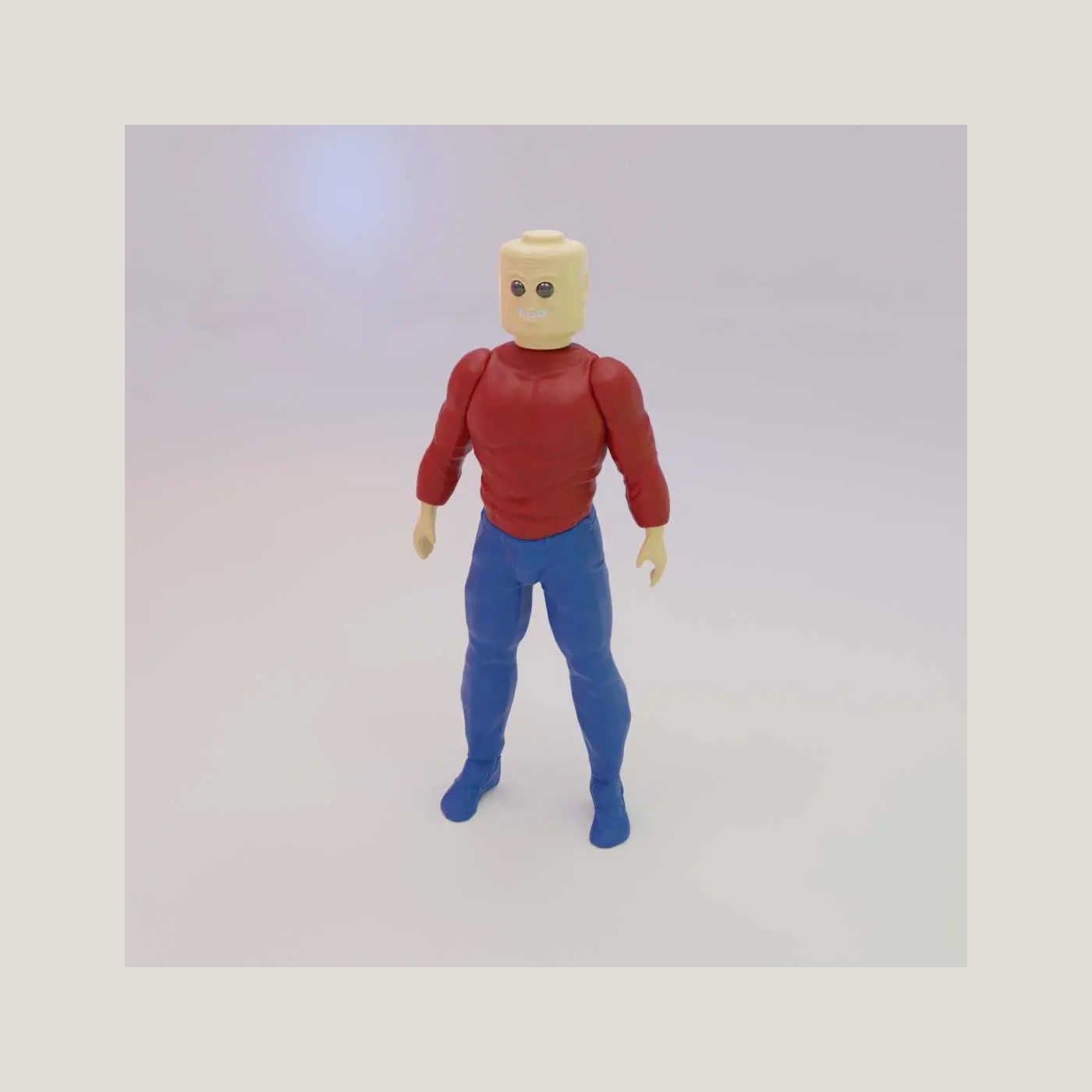 Creepy Real Lego Man digital 3D model preview