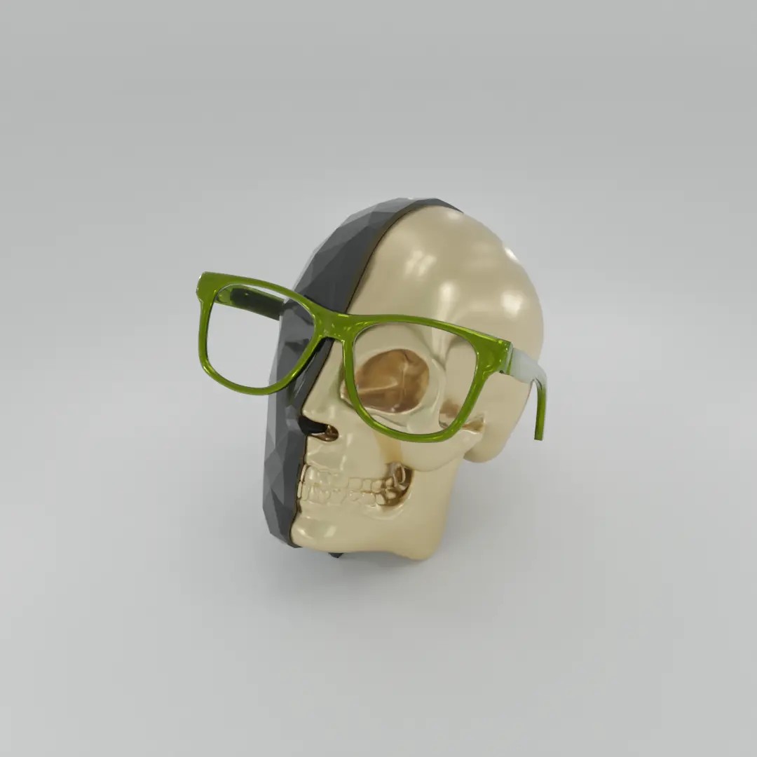 Skull Head Eyeglass Holder digital 3D model preview