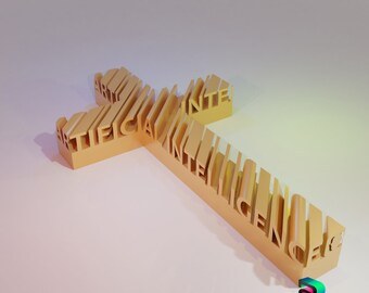 Artificial Intelligence Cross - Funny Word Shape digital 3D model preview