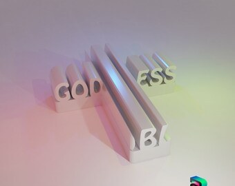 God Bless 3D Word Shape