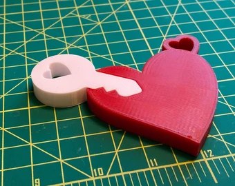 Heart & Key Keychain Pair Set