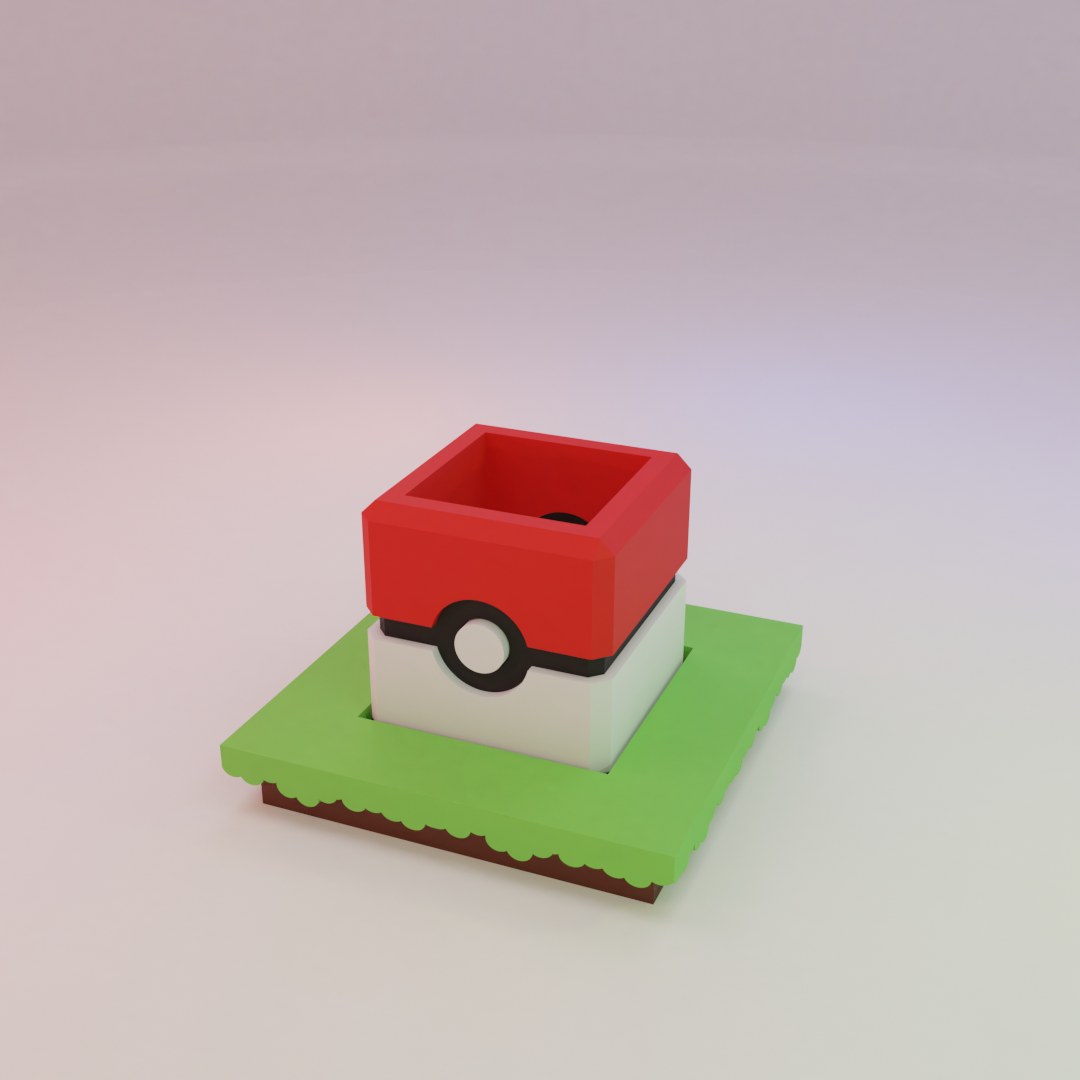 Pokemon Planter Box (Pokeball digital 3D model preview