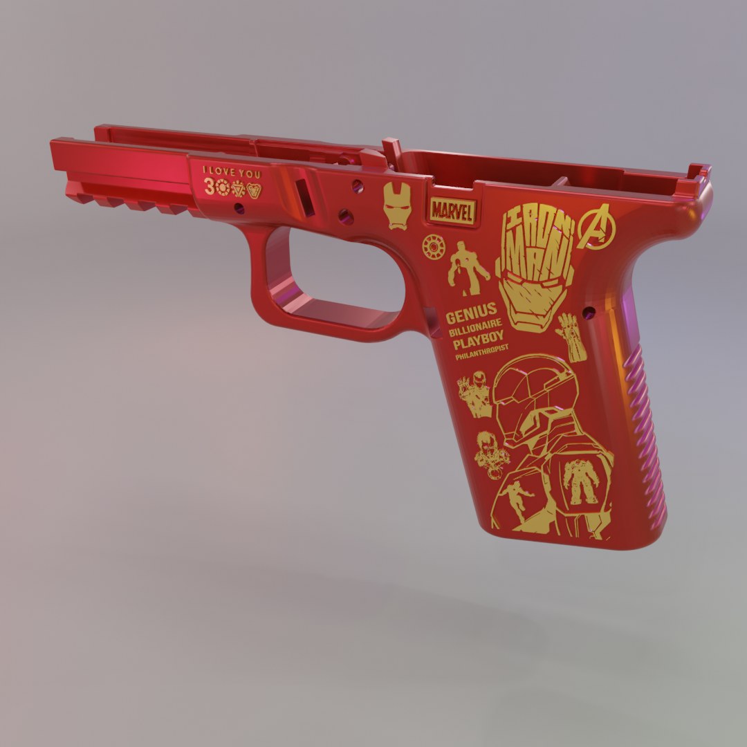 Marvel's Avengers Ironman G19 Glock Frame Decals