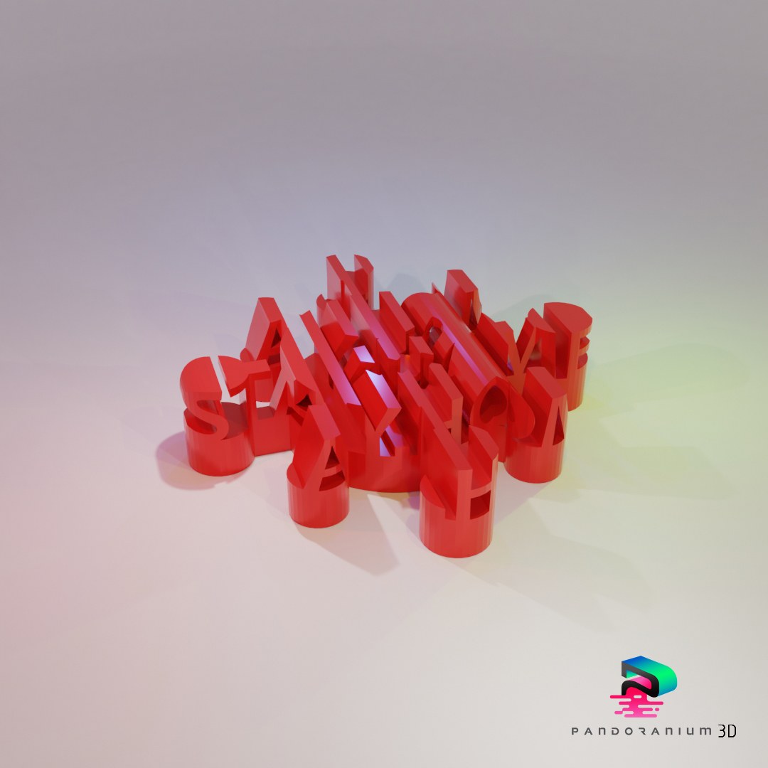 Word Shape - Stay Home digital 3D model preview