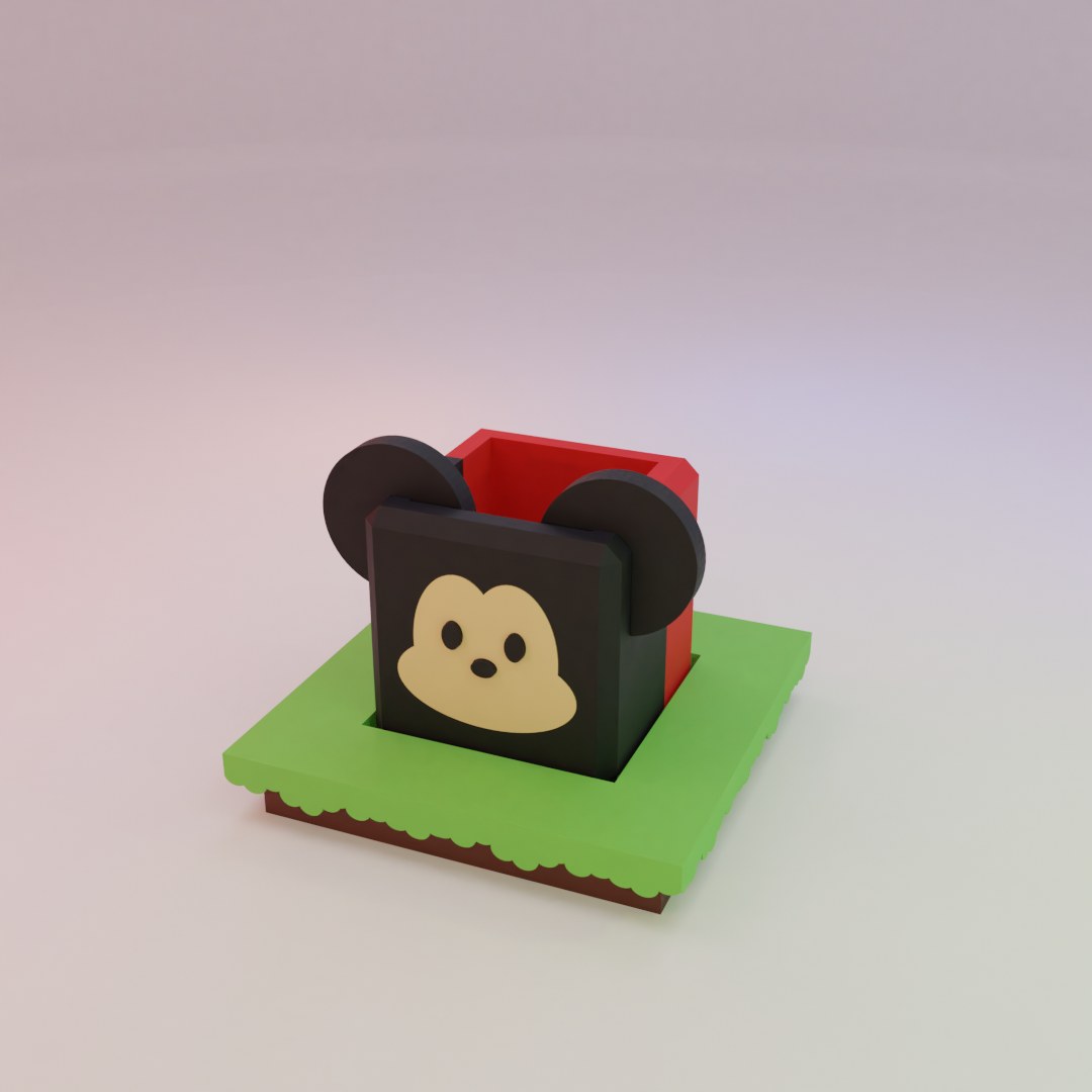 Tsum Tsum Planter Box (Mickey digital 3D model preview