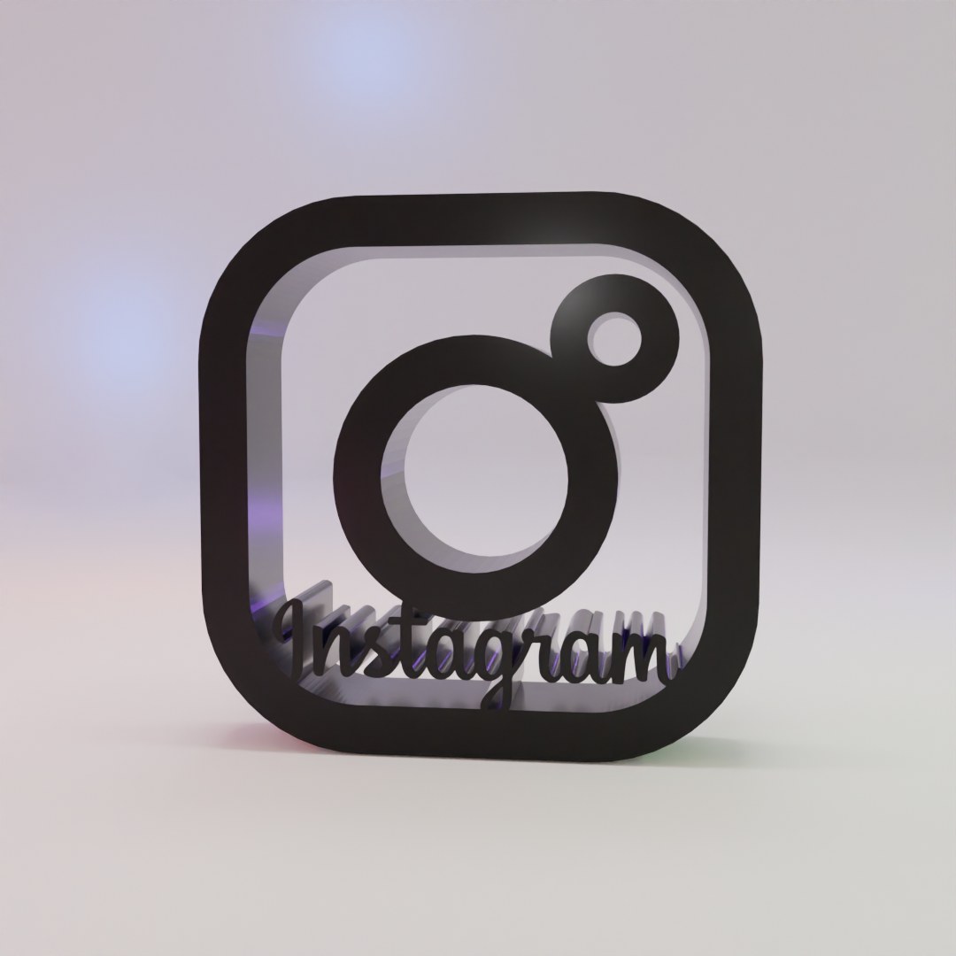 Signature Instagram digital 3D model preview
