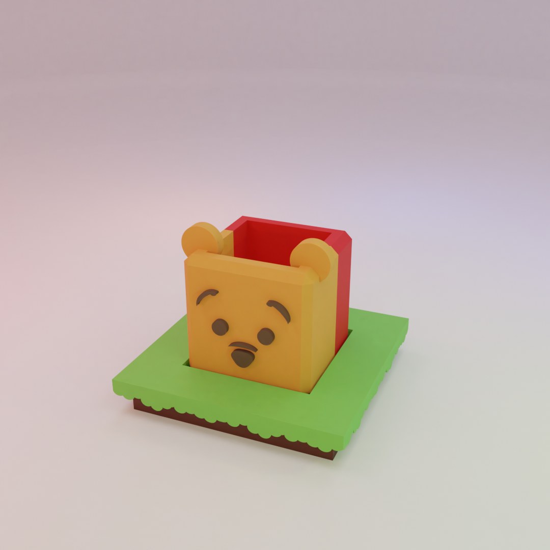 Tsum Tsum Planter Box (Winnie The Pooh digital 3D model preview