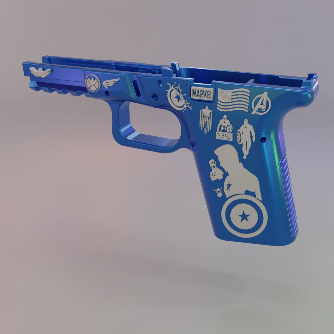 Marvel's Avengers Captain America G19 Glock Frame Decals