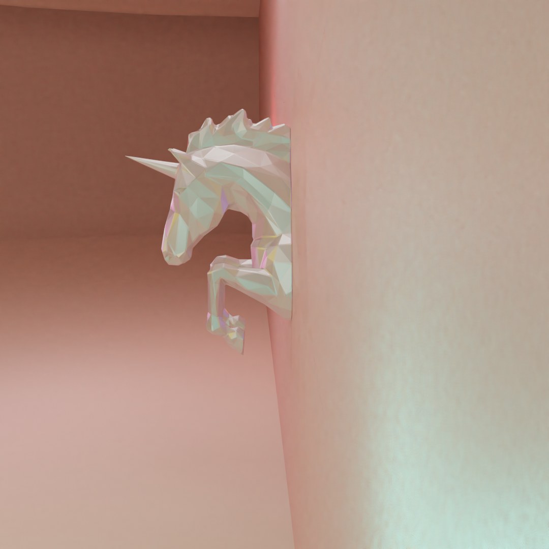 Wall Decoration - Low Polygon Unicorn Sculpture digital 3D model preview