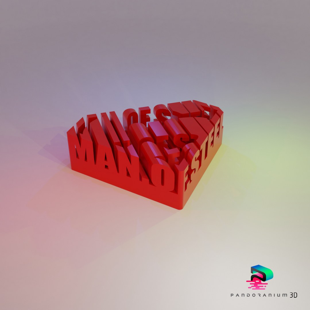 Word Shape - Man Of Steel digital 3D model preview