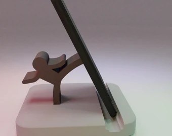 Boy Kicking Phone Stand