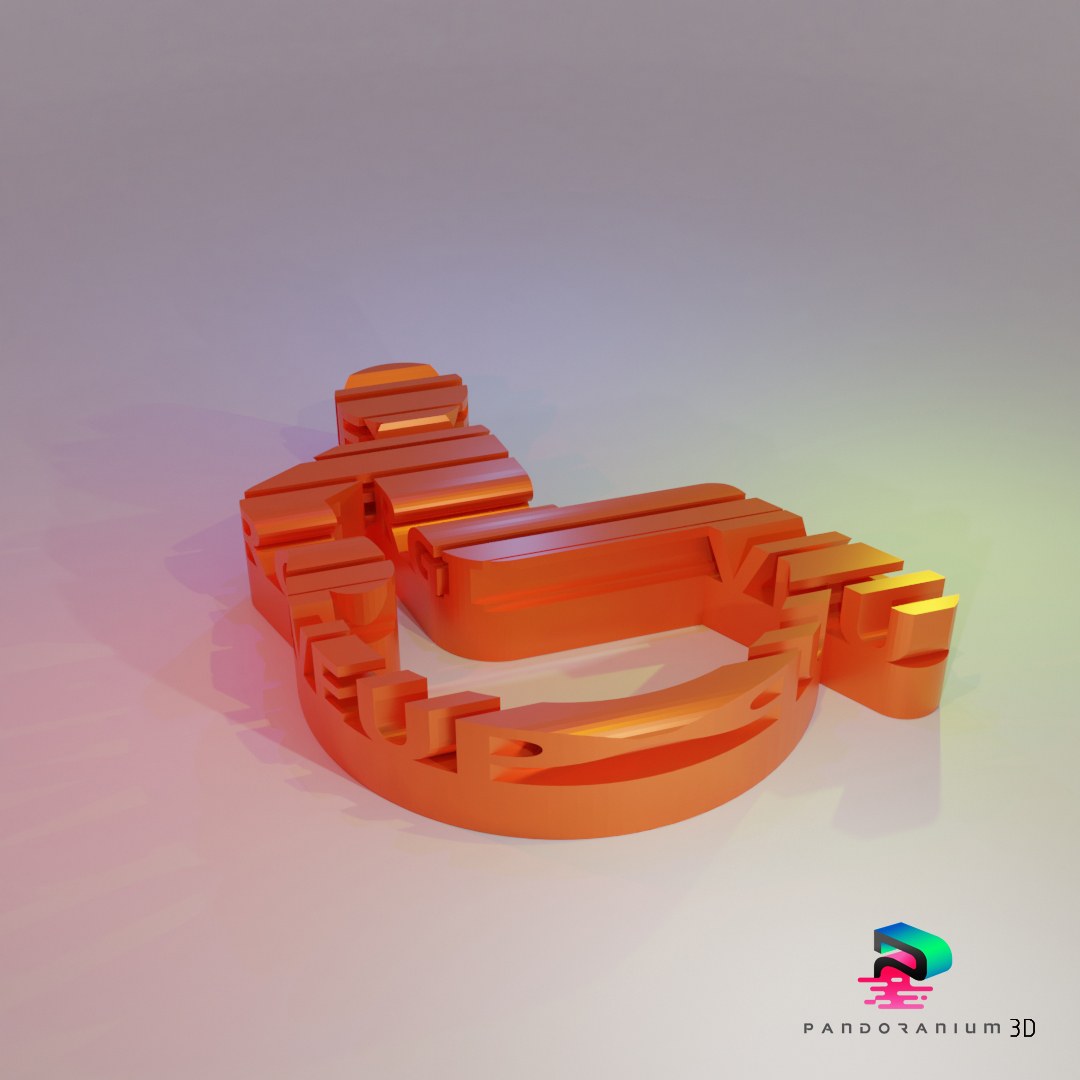 Word Shape - Never Give Up digital 3D model preview