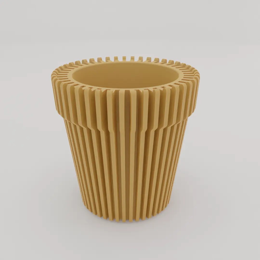Extruded Pot digital 3D model preview