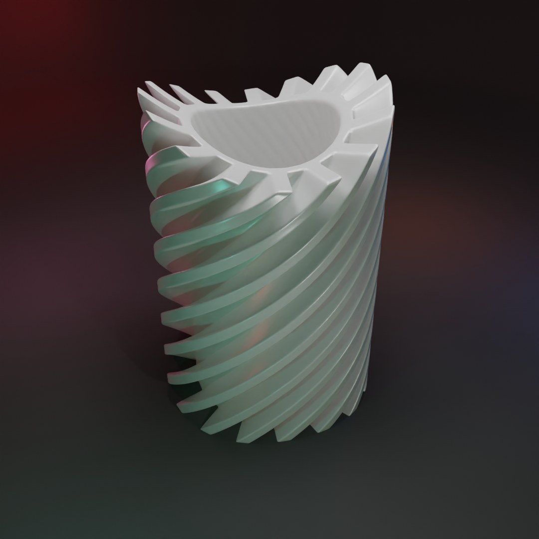 Spiral Gear Vase Flower Pot