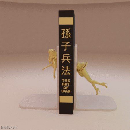 Girl Stuck Between Bookends