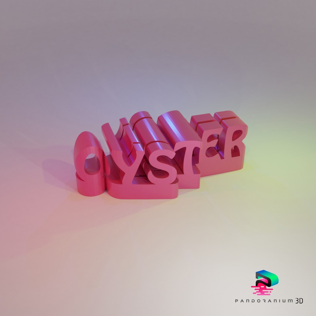 Word Shape - Woman Oyster digital 3D model preview