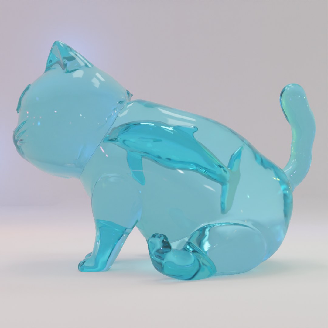 Fish In The Cat (Clear Resin Print Only