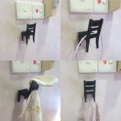 Wall Mounted Hanger Chair digital 3D model preview