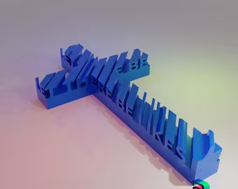 Cross With 'Let There Be Likes' digital 3D model preview