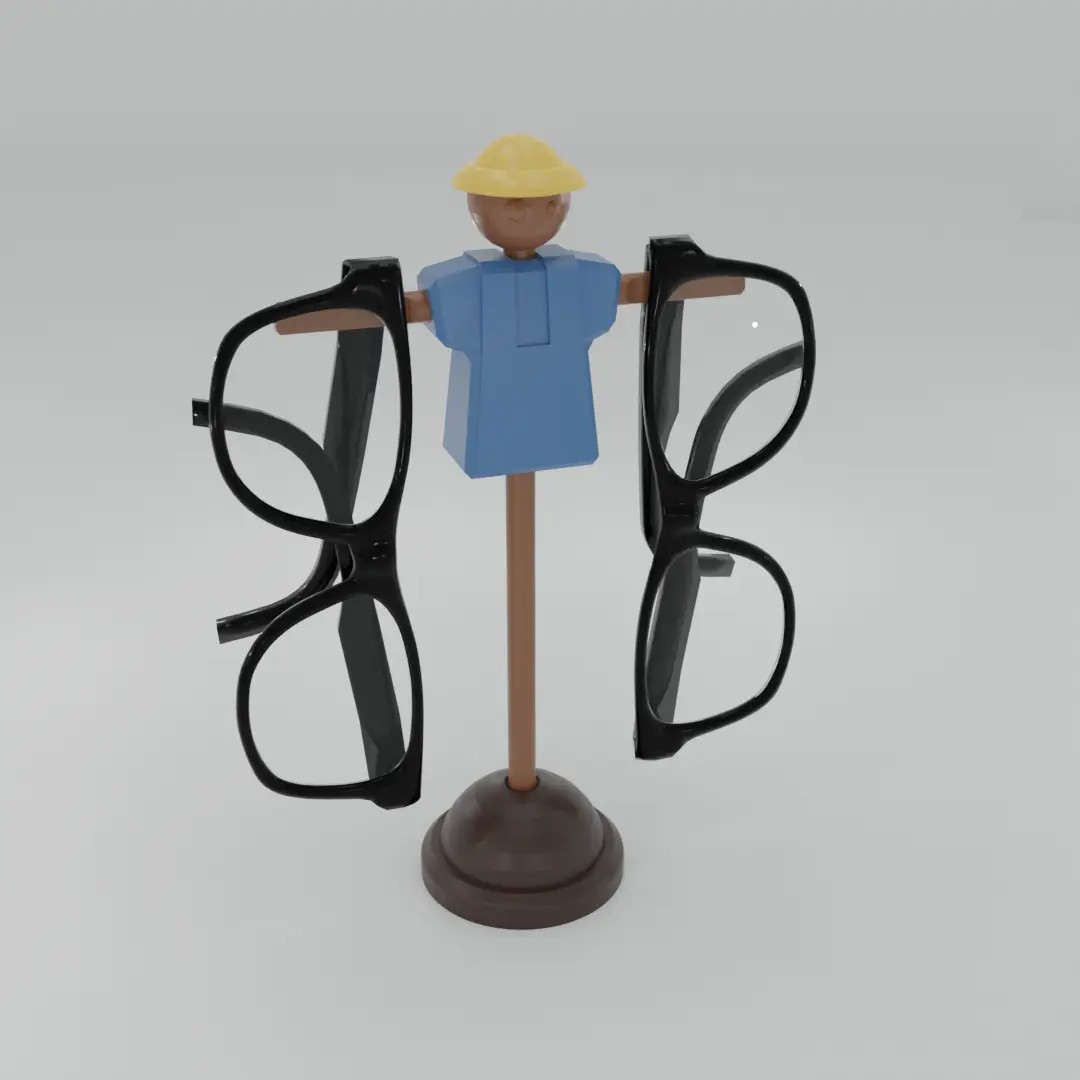 Scarecrow Eyeglass Holder digital 3D model preview