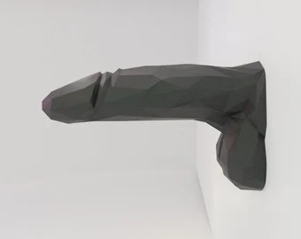 Wall Decoration - Low Polygon Penis digital 3D model preview