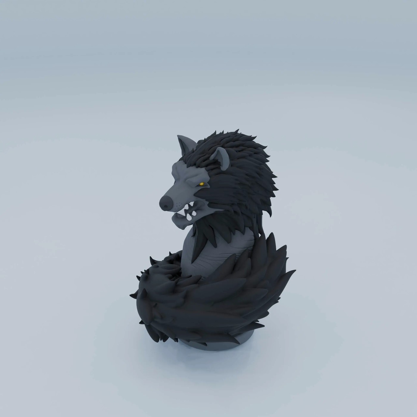 Forest Chess (Bishop - Wolf digital 3D model preview