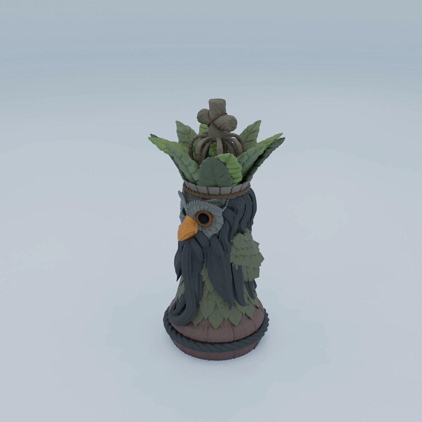 Forest Chess (KING - Owl digital 3D model preview