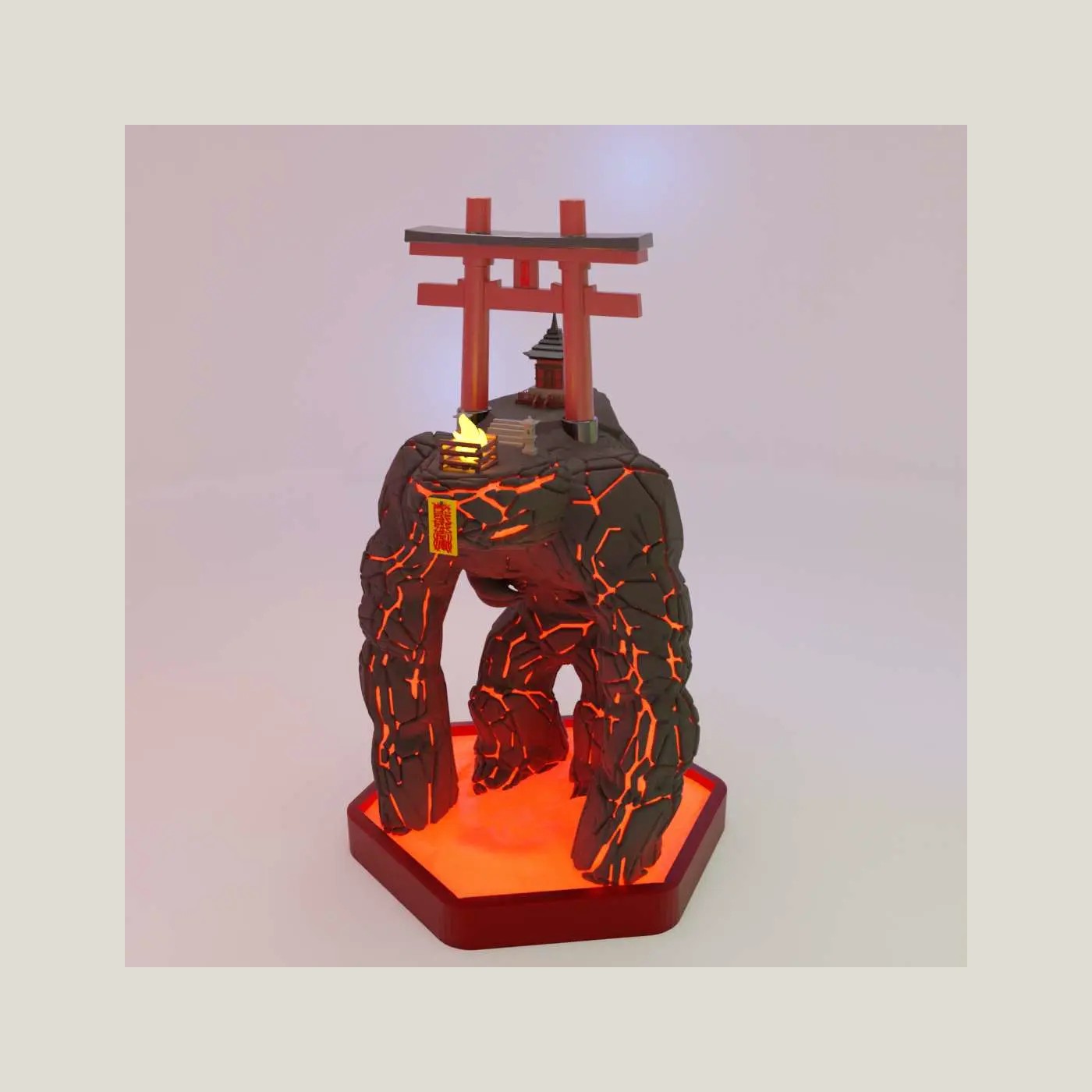 Japanese Lava Rock Golem
