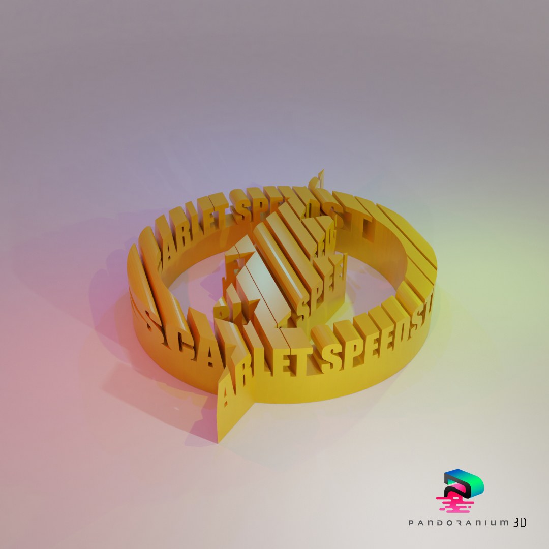 Word Shape - Scarlet Speedster digital 3D model preview