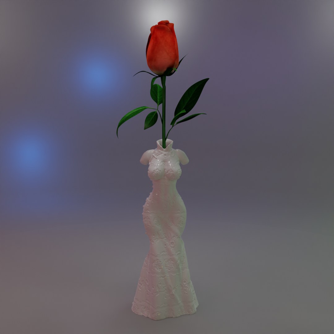 Traditional Chinese Fashion Qi Pao Pot digital 3D model preview