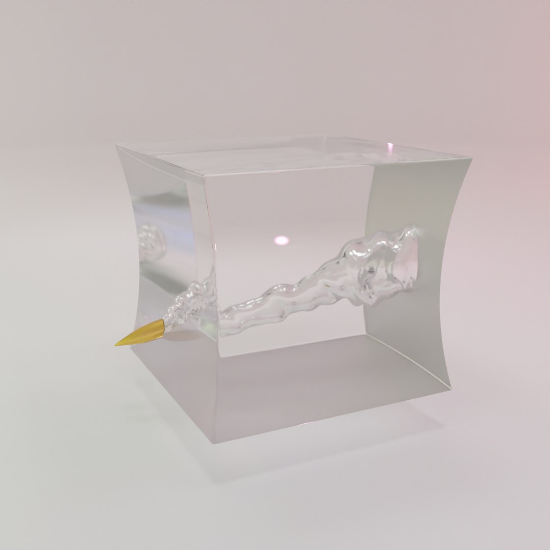 Bullet Flying Through (Clear Resin