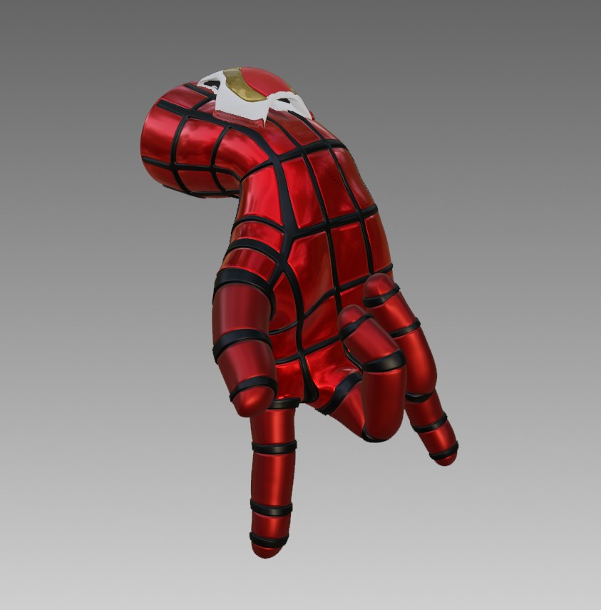 Creality Ender 3 Spiderman Web Shooter Hand Filament Guide digital 3D model preview