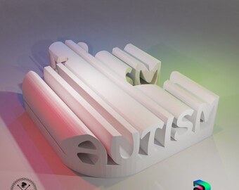 Autism Puzzle: Printable Word Shape digital 3D model preview