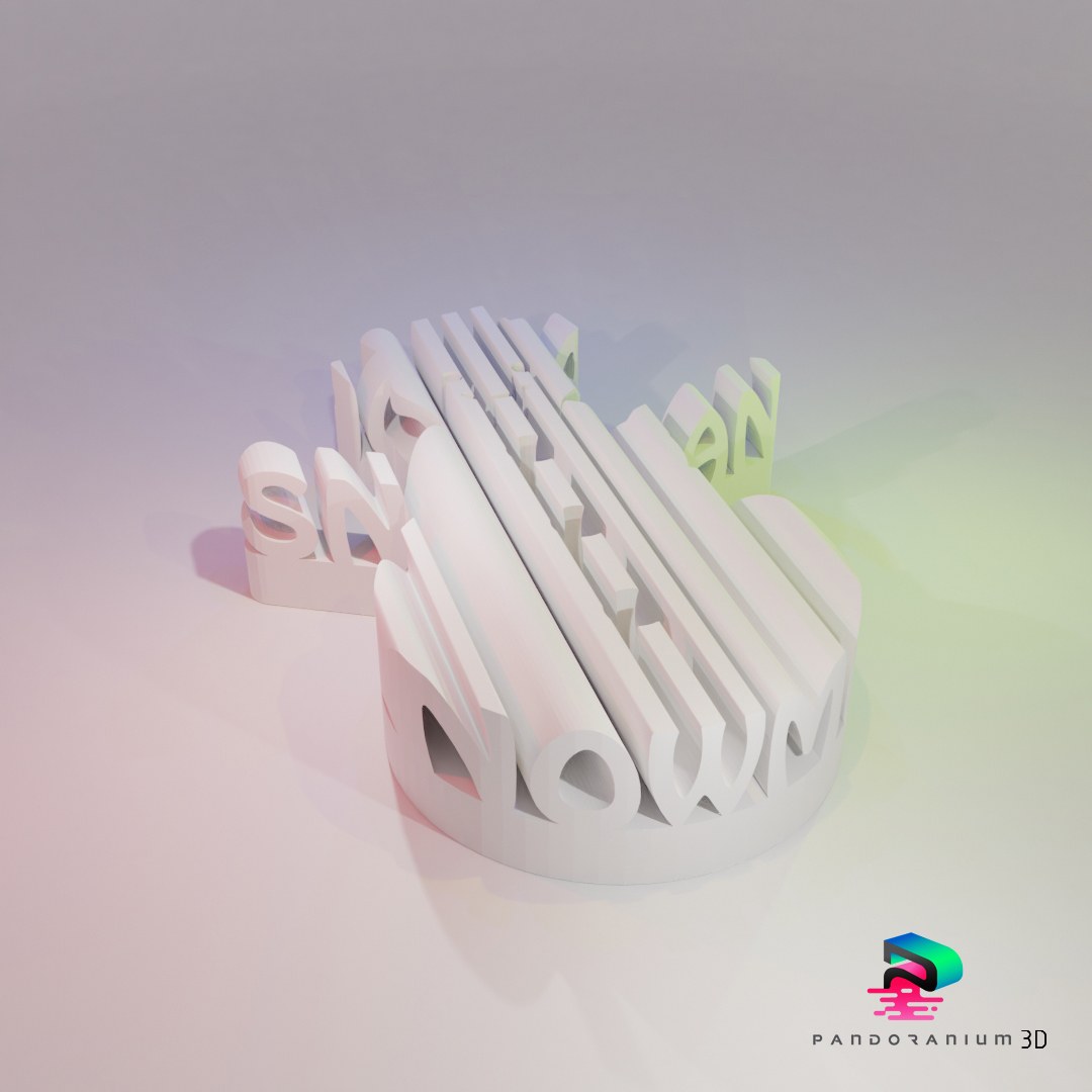 Word Shape - Snowman digital 3D model preview