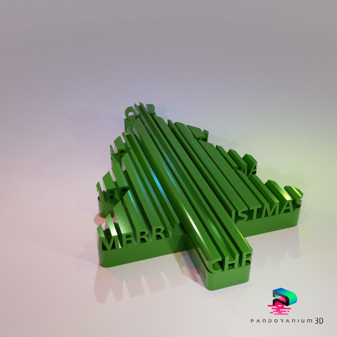 Word Shape - Merry Christmas digital 3D model preview