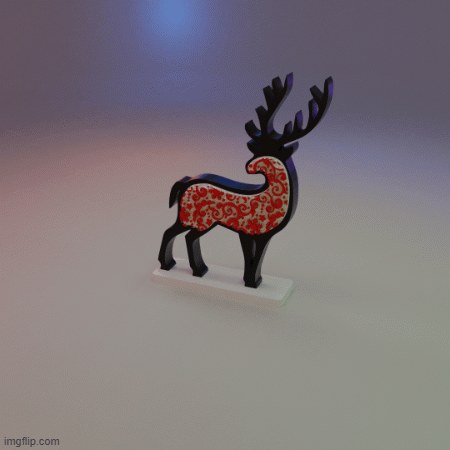 Curly X-Mas Reindeer Christmas Decoration